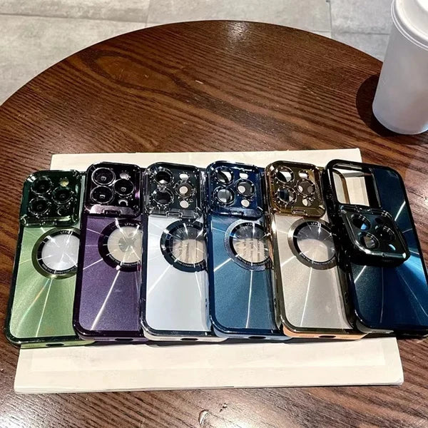 Luxury iPhone Case MagSafe Compatible Clear Plating Cover — Soft Silicone Transparent Design, Magnetic Wireless Charging, Slim Shockproof Anti-Fingerprint Finish
