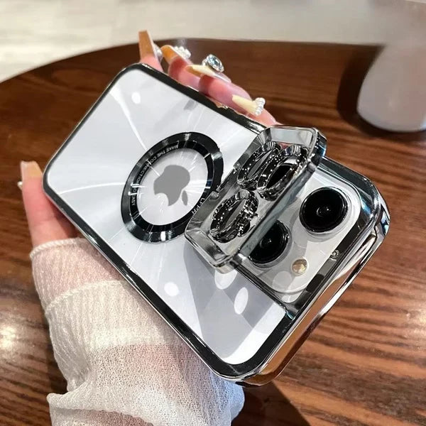 Luxury iPhone Case MagSafe Compatible Clear Plating Cover — Soft Silicone Transparent Design, Magnetic Wireless Charging, Slim Shockproof Anti-Fingerprint Finish