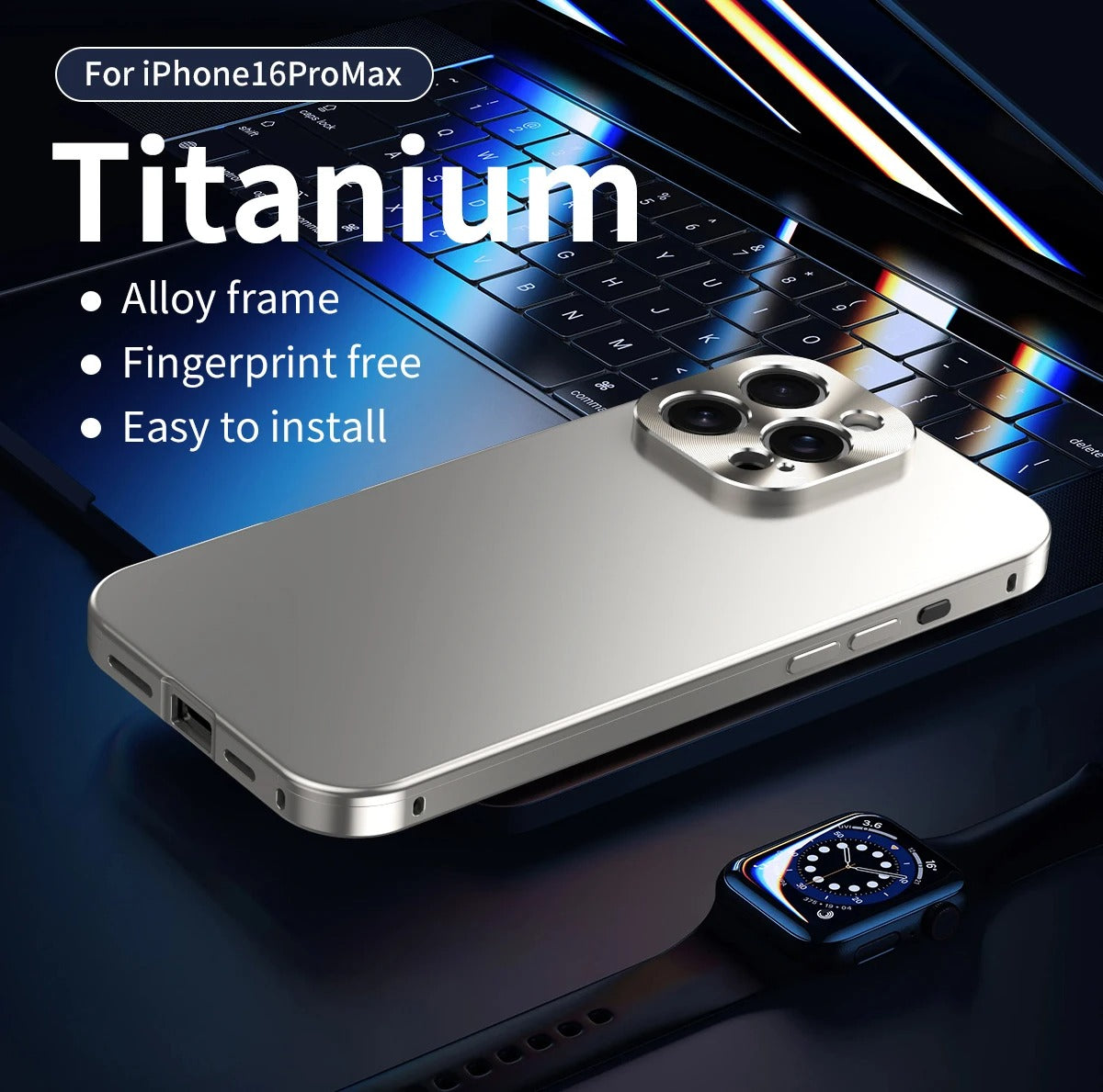 Luxury iPhone Case MagSafe Compatible Shockproof Camera Lens Protection — Matte Titanium Alloy Frame, Magnetic Slim Cover, Anti-Fingerprint, Drop Resistant