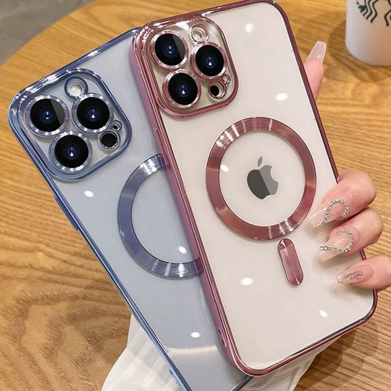 Luxury iPhone Case MagSafe Compatible — Magnetic Plating Cover, Transparent, Shockproof, Anti-Fingerprint, Anti-Scratch, Dustproof, Wireless Charging