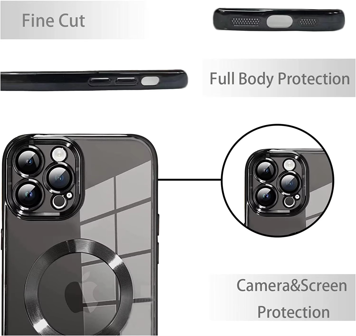 Luxury iPhone Case MagSafe Compatible — Magnetic Plating Cover, Transparent, Shockproof, Anti-Fingerprint, Anti-Scratch, Dustproof, Wireless Charging