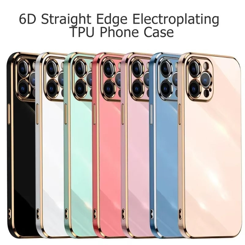 Luxury iPhone Case Solid Color Plating Cover — Soft Silicone Back, Slim Lightweight Design, Anti-Fingerprint Scratch-Resistant Finish, Stylish Minimalist Look