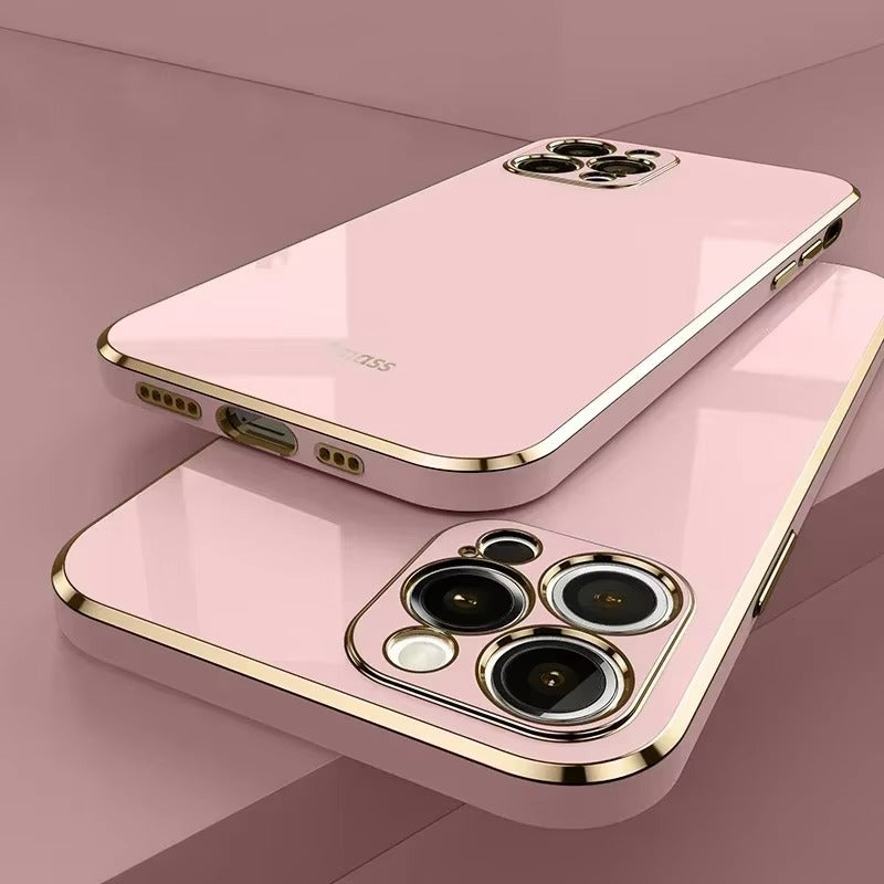 Luxury iPhone Case Solid Color Plating Cover — Soft Silicone Back, Slim Lightweight Design, Anti-Fingerprint Scratch-Resistant Finish, Stylish Minimalist Look