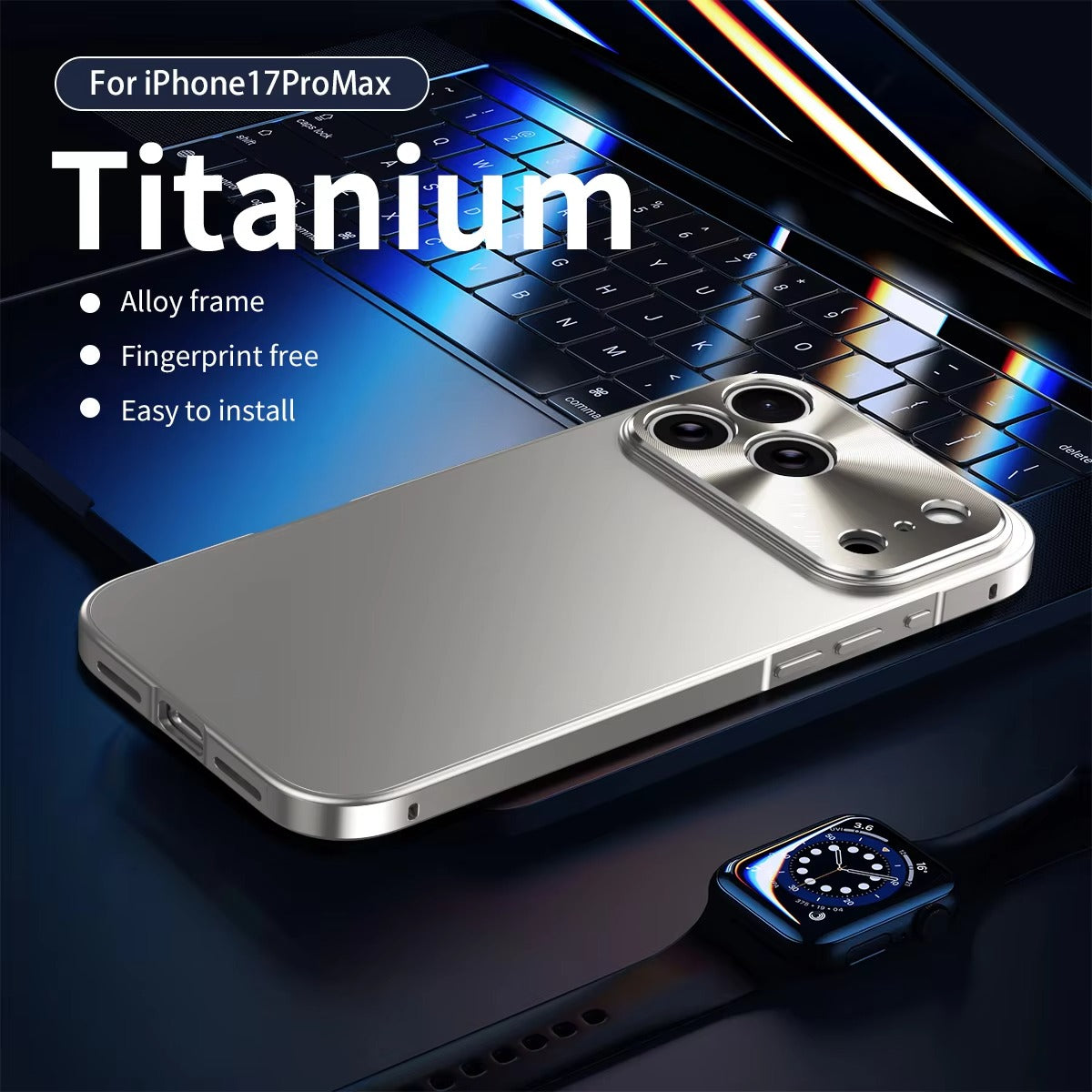 Luxury iPhone Case — Aluminum Alloy Frame with Ultra-Thin Frosted PC Backplate, Shockproof Advanced Protective Design