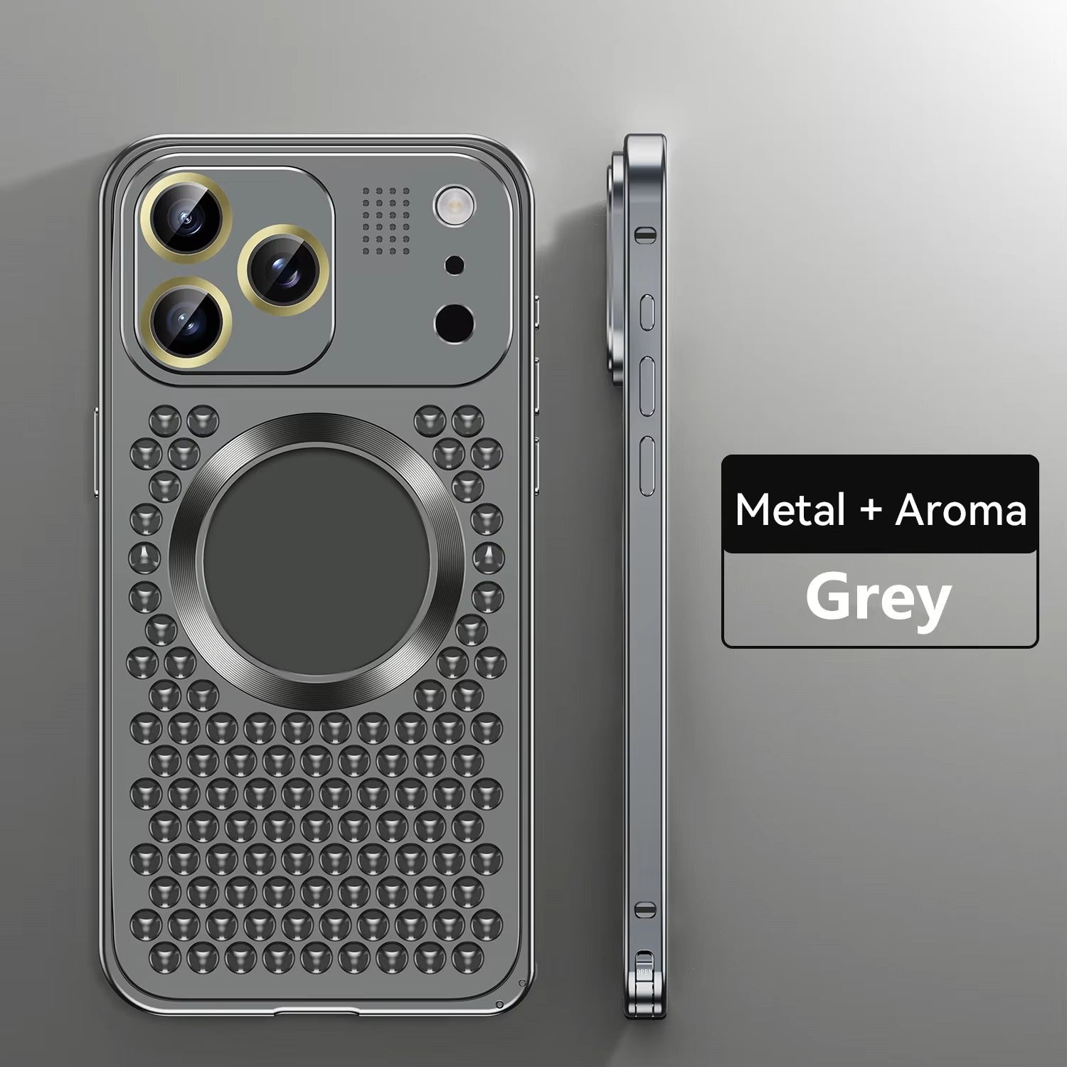 Luxury iPhone Case — Aluminum Alloy Magnetic Cover with Heat-Dissipation Metal Frame, Anti-Fall Protection and Camera Lens Guard
