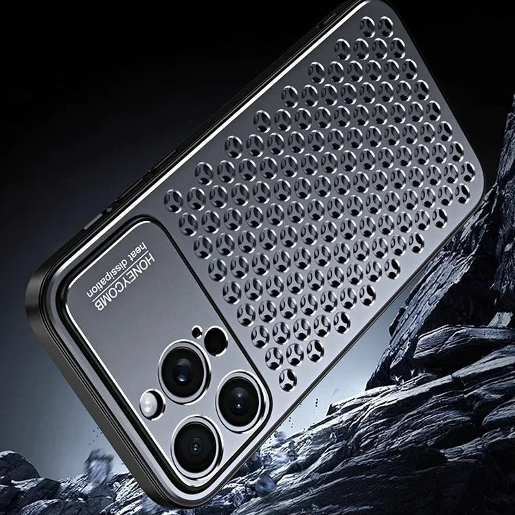 Luxury iPhone Case — Aluminum Alloy Metal Breathable Back Cover with Anti-Fingerprint & Scratch-Resistant Protection