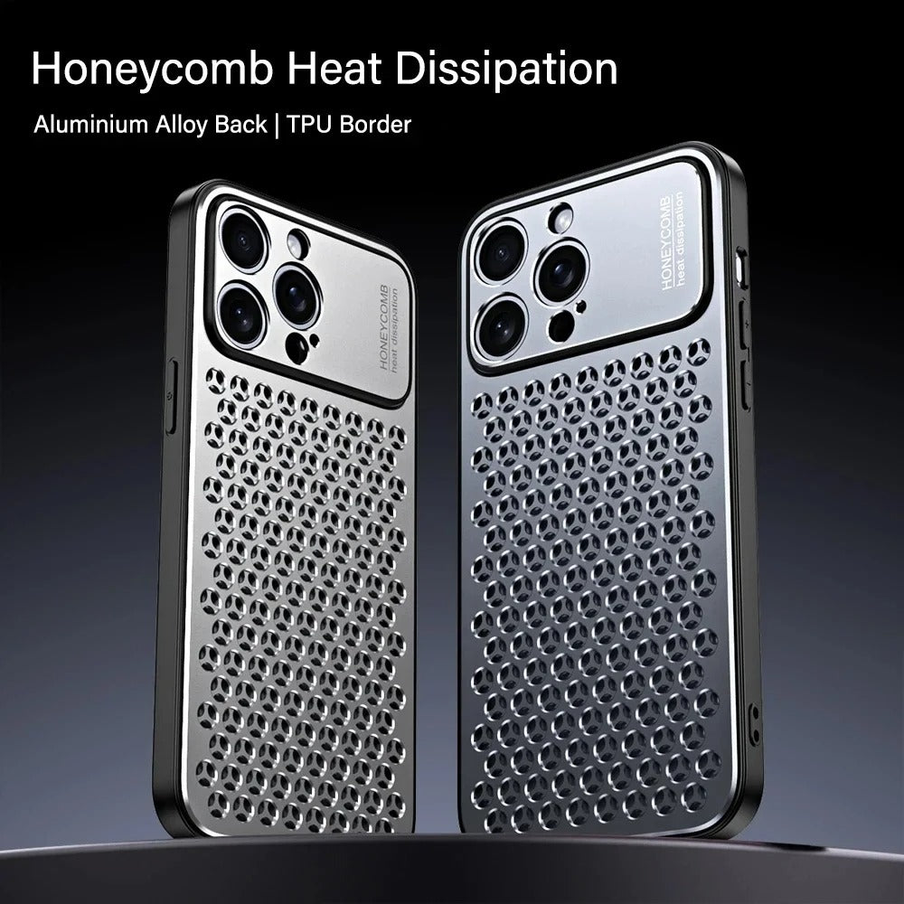 Luxury iPhone Case — Aluminum Alloy Metal Breathable Back Cover with Anti-Fingerprint & Scratch-Resistant Protection