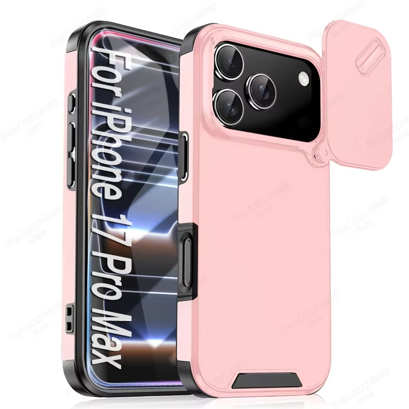Luxury iPhone Case — Anti-Collision Shockproof Slide Camera Protective Cover with PC+TPU Durable Design