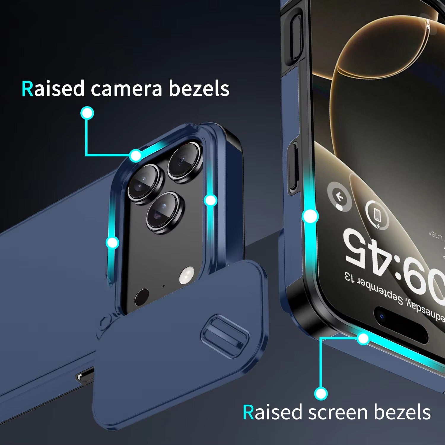 Luxury iPhone Case — Anti-Collision Shockproof Slide Camera Protective Cover with PC+TPU Durable Design