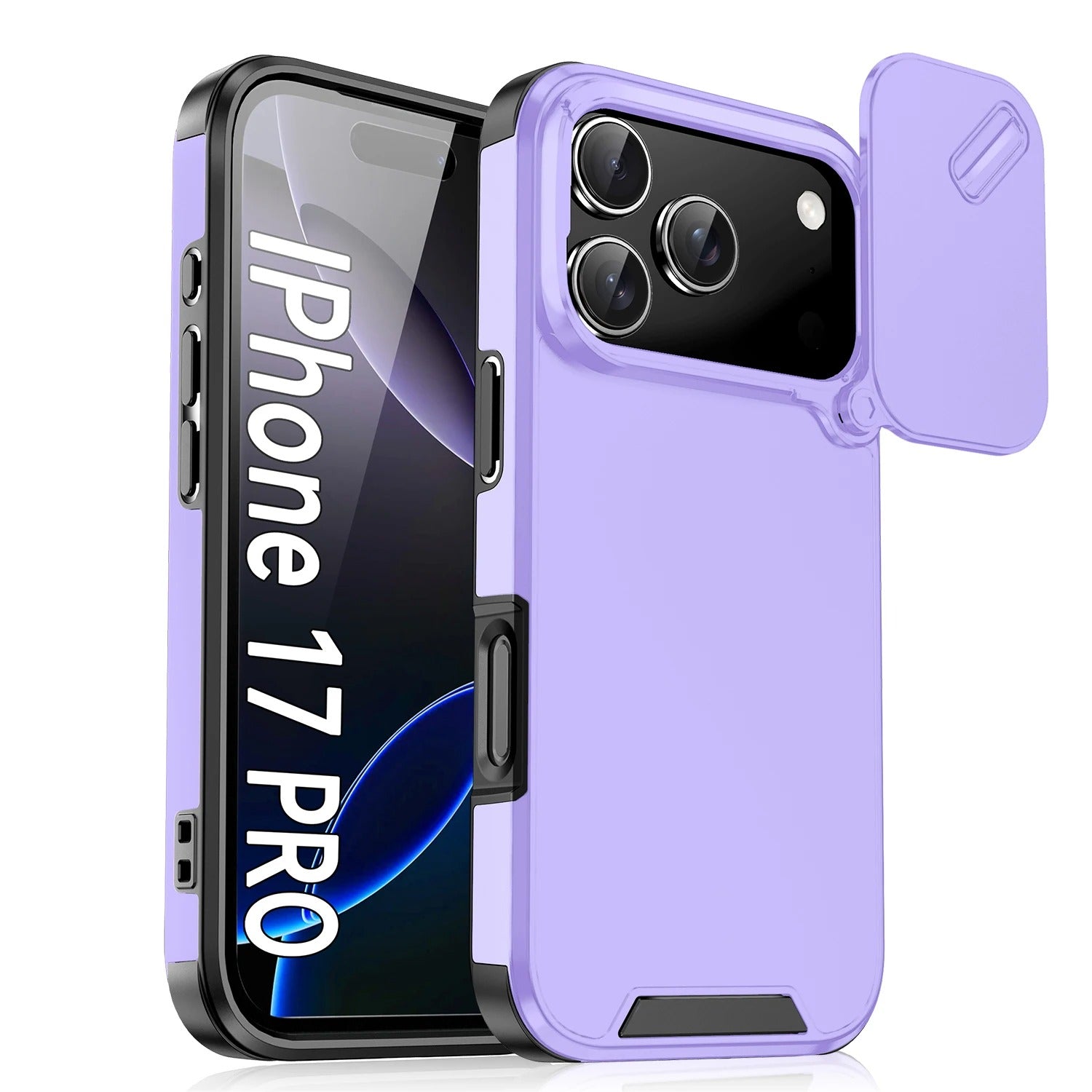 Luxury iPhone Case — Anti-Collision Shockproof Slide Camera Protective Cover with PC+TPU Durable Design
