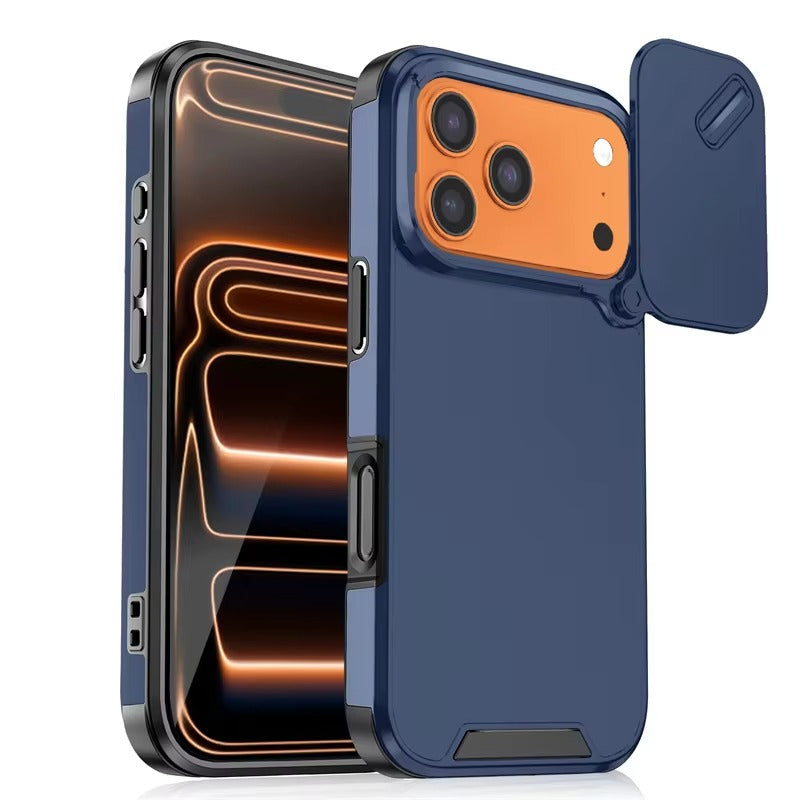 Luxury iPhone Case — Anti-Collision Shockproof Slide Camera Protective Cover with PC+TPU Durable Design