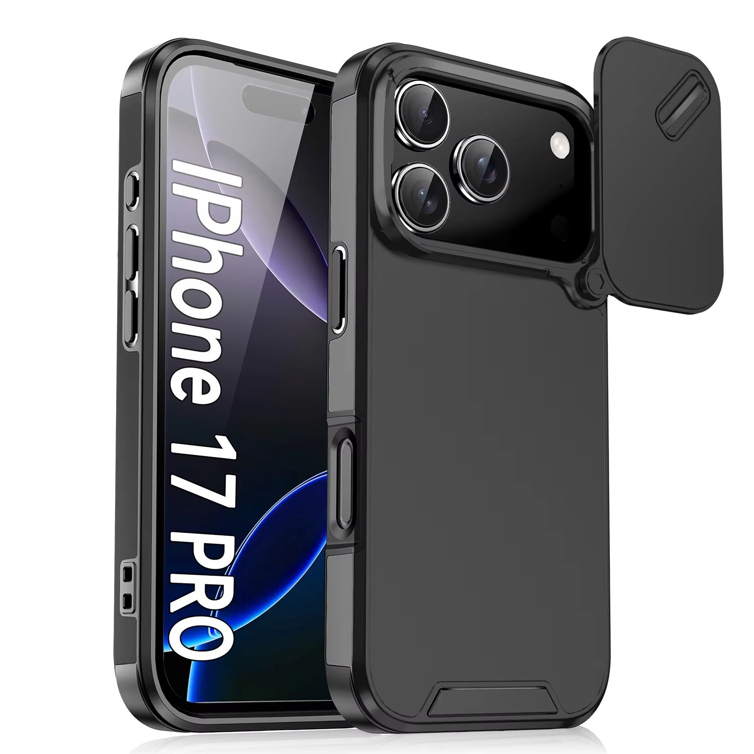 Luxury iPhone Case — Anti-Collision Shockproof Slide Camera Protective Cover with PC+TPU Durable Design
