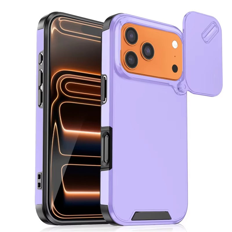 Luxury iPhone Case — Anti-Collision Shockproof Slide Camera Protective Cover with PC+TPU Durable Design