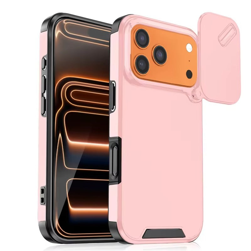 Luxury iPhone Case — Anti-Collision Shockproof Slide Camera Protective Cover with PC+TPU Durable Design