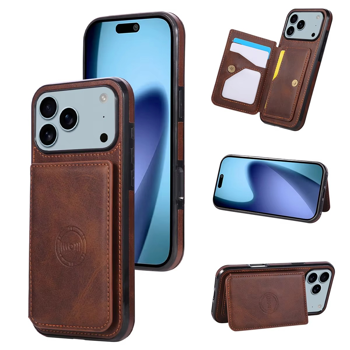 Luxury iPhone Case — Anti-Theft Magnetic Leather Wallet with RFID Blocking, Full Protection, Card Slots & Shockproof Design