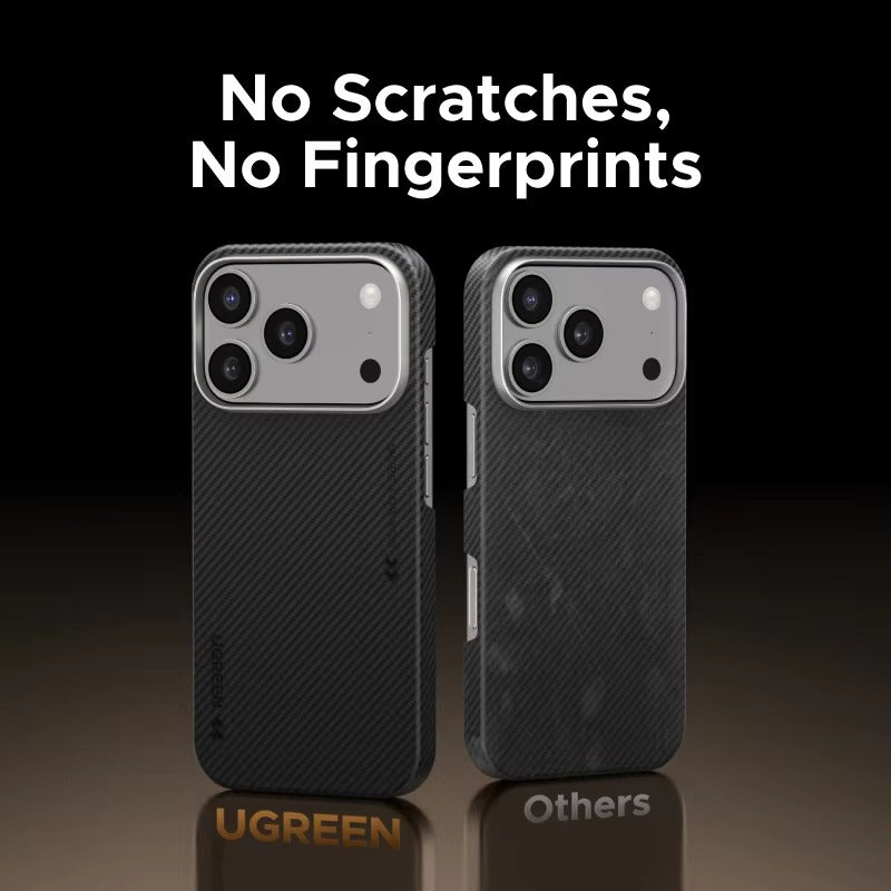 Luxury iPhone Case — Aramid Fiber Slim Hard Cover with Military-Grade Protection, Matte Black Finish, Shockproof and Durable Design