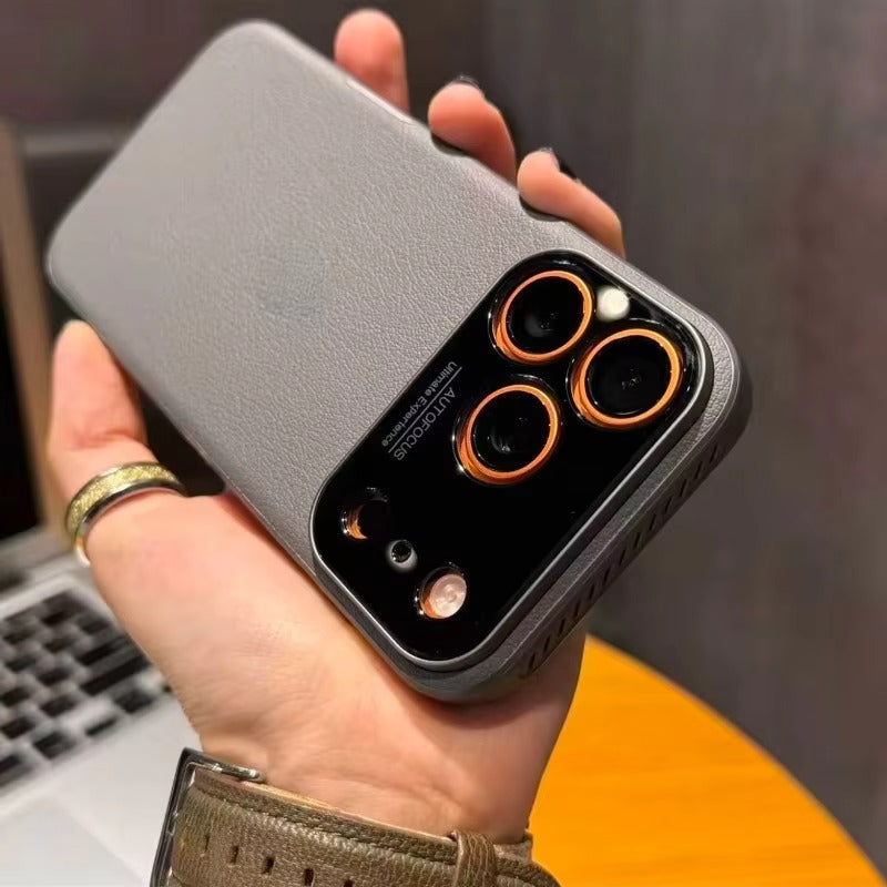 Luxury iPhone Case — Built-In MagSafe Heat-Dissipation Leather-Texture Cover with Shockproof Anti-Fingerprint Dustproof Non-Slip Slim Design