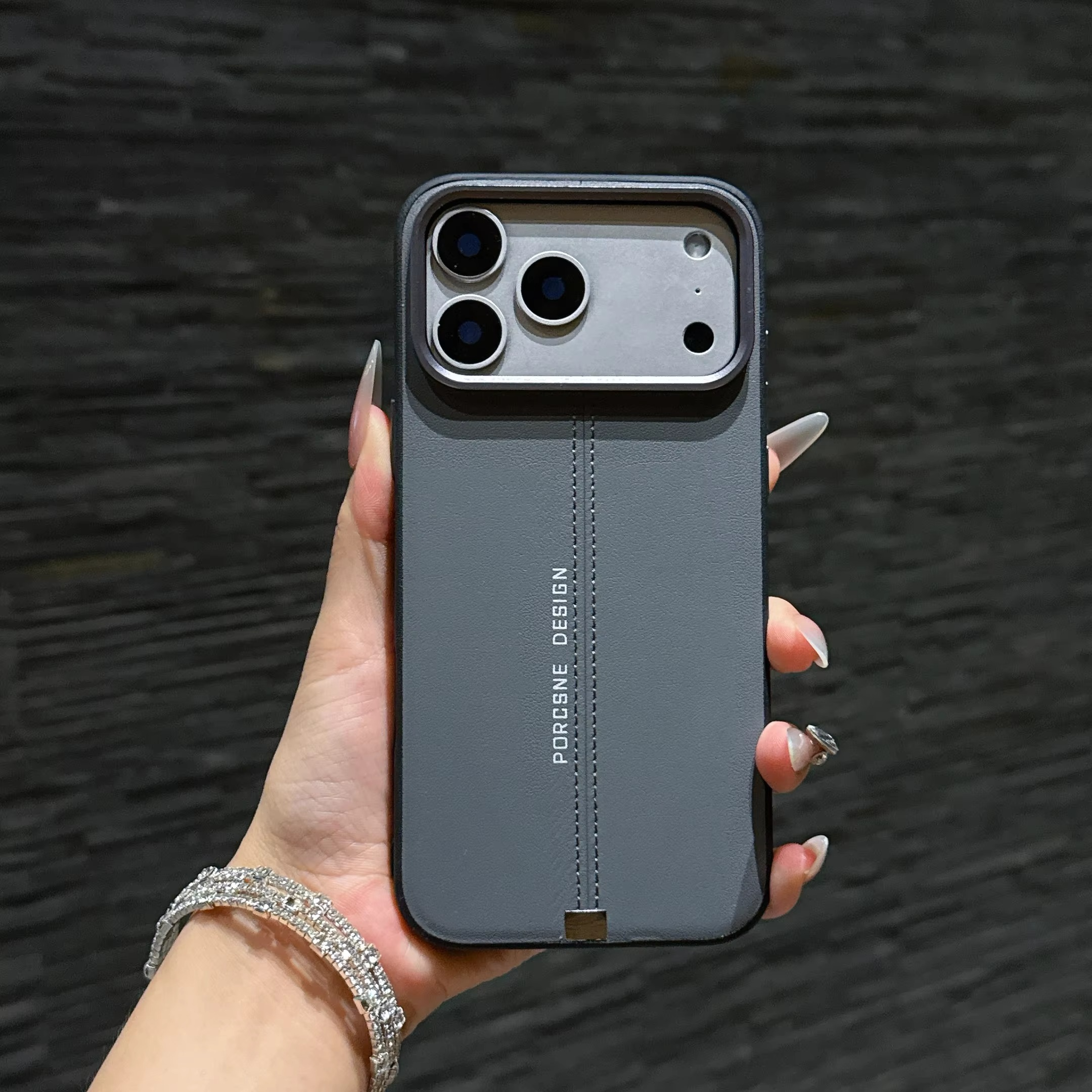 Luxury iPhone Case — Business Leather MagSafe Magnetic Cover with Anti-Fall Protection, Metal Buttons & Premium Durable Design