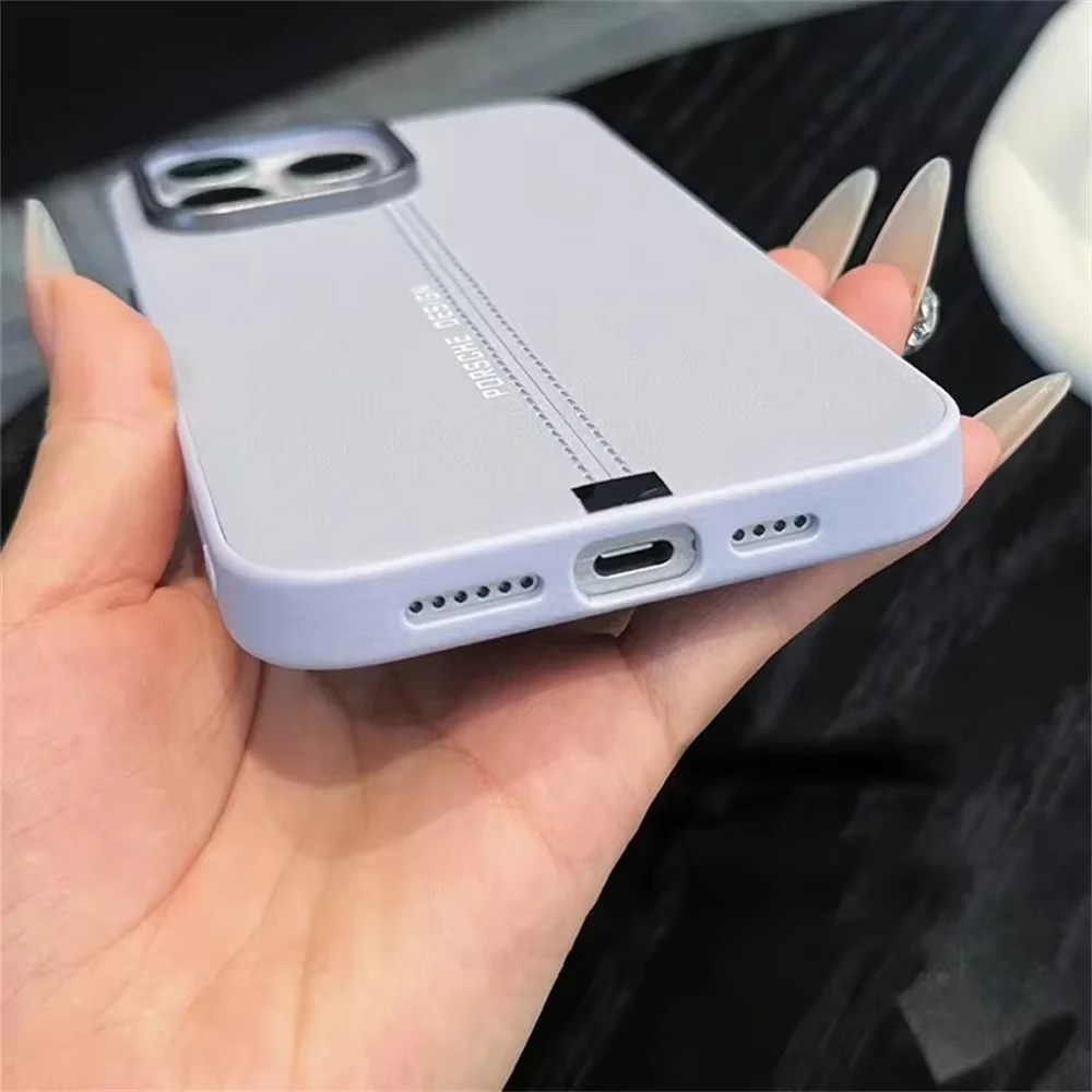 Luxury iPhone Case — Business Leather MagSafe Magnetic Cover with Anti-Fall Protection, Metal Buttons & Premium Durable Design