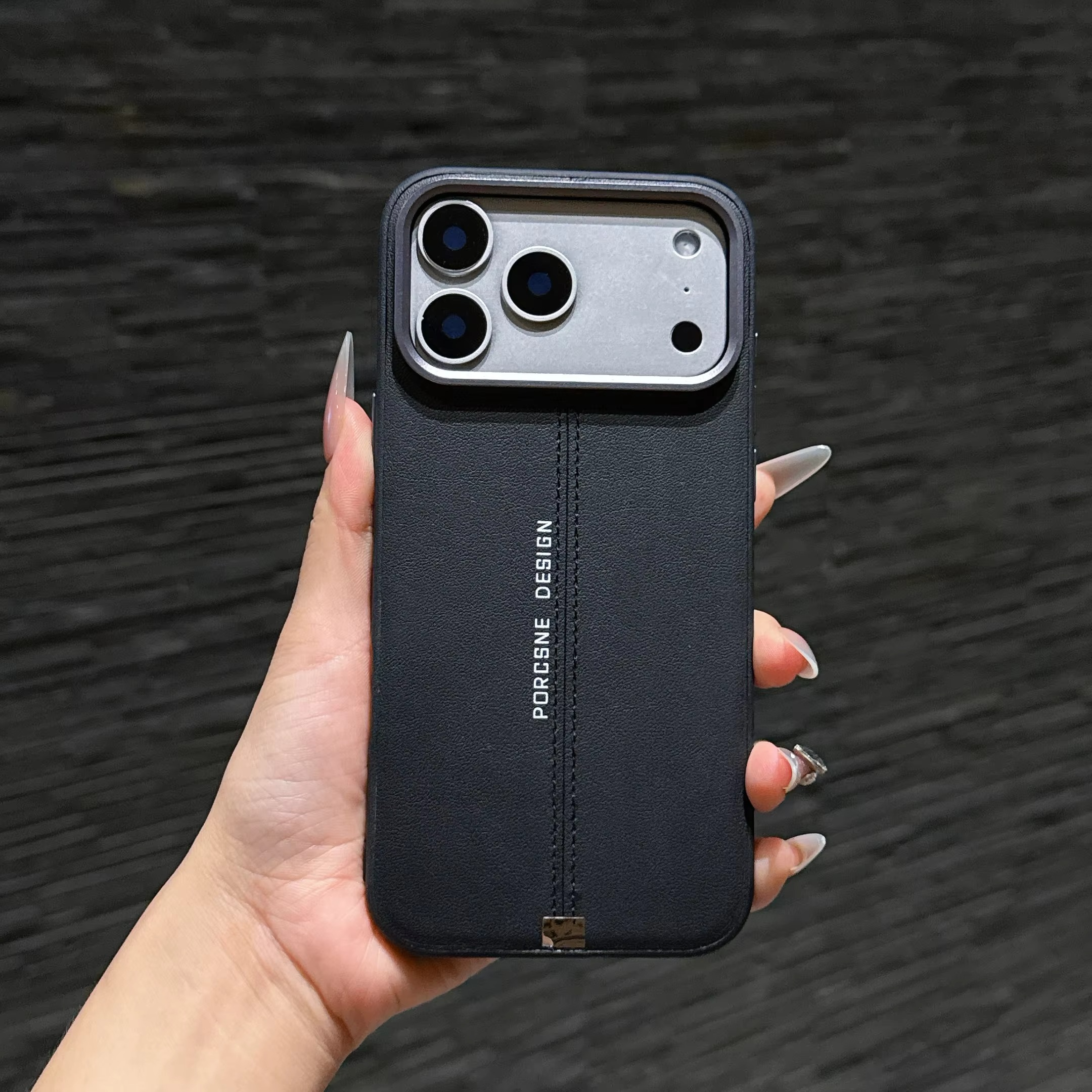 Luxury iPhone Case — Business Leather MagSafe Magnetic Cover with Anti-Fall Protection, Metal Buttons & Premium Durable Design