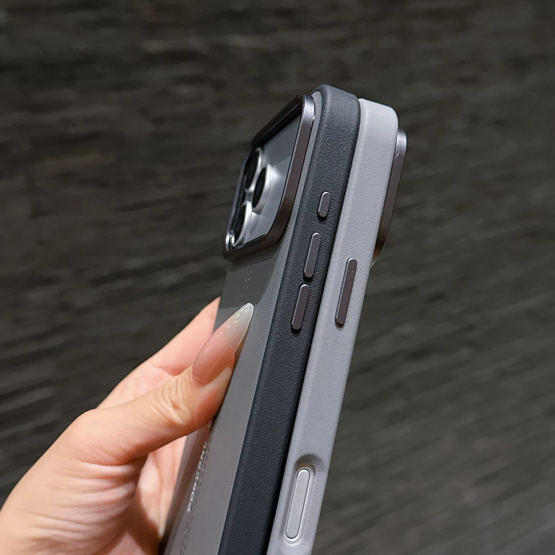 Luxury iPhone Case — Business Leather MagSafe Magnetic Cover with Anti-Fall Protection, Metal Buttons & Premium Durable Design