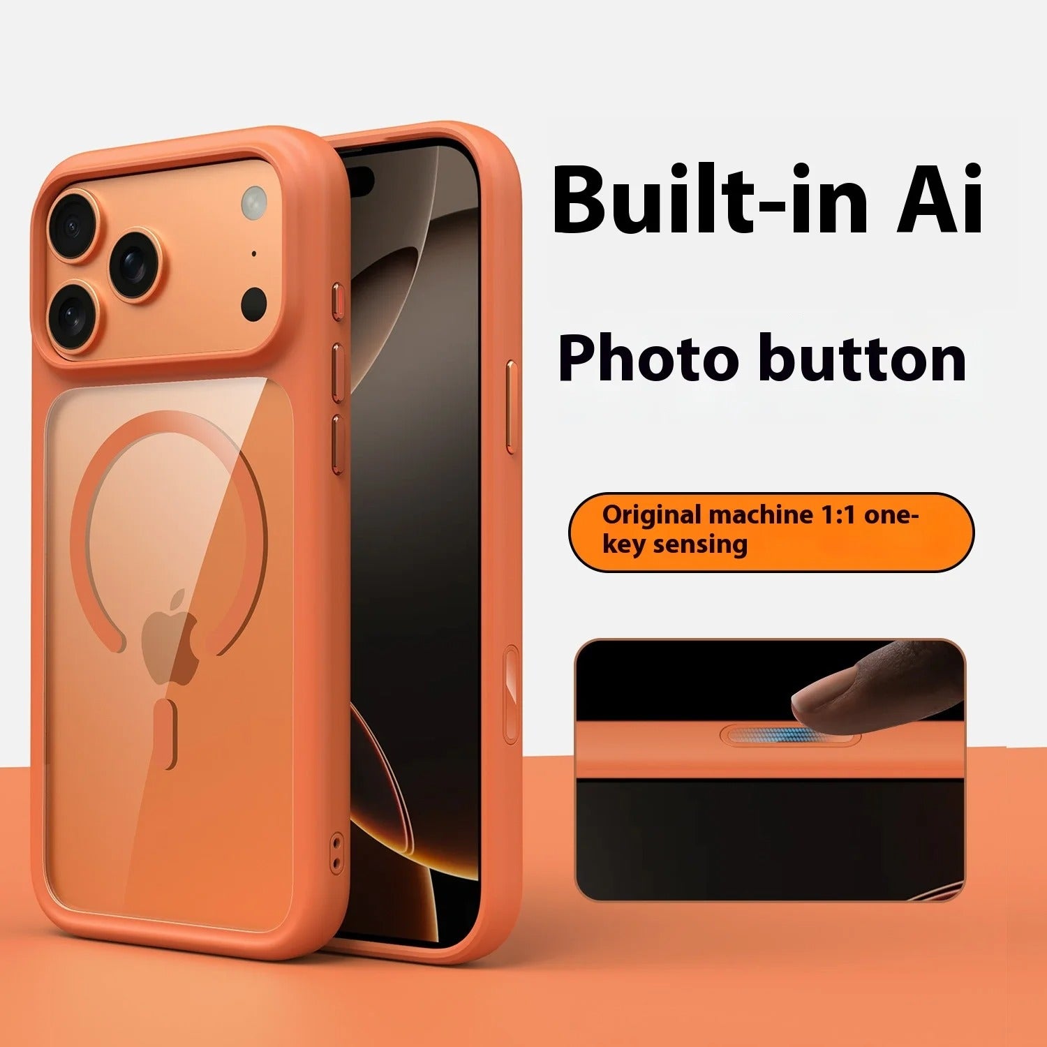 Luxury iPhone Case — Creative AI Intelligent Camera Button Clear Armor Magnetic Protective Cover for Full Protection