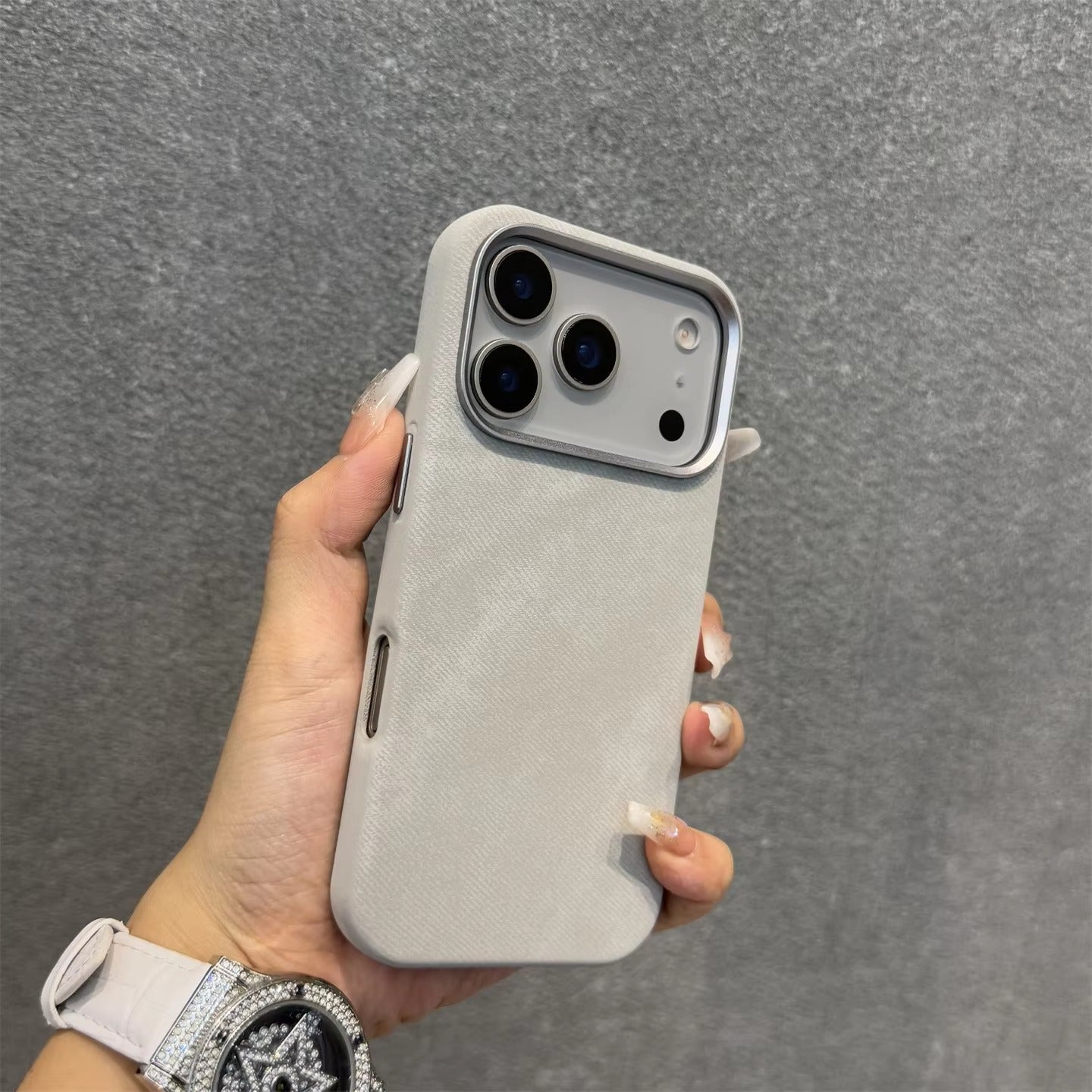 Luxury iPhone Case — Fiber Leather MagSafe Cover with Invisible Magnetic Wireless Charging, Matte Anti-Fingerprint Finish and Slim Shockproof Design