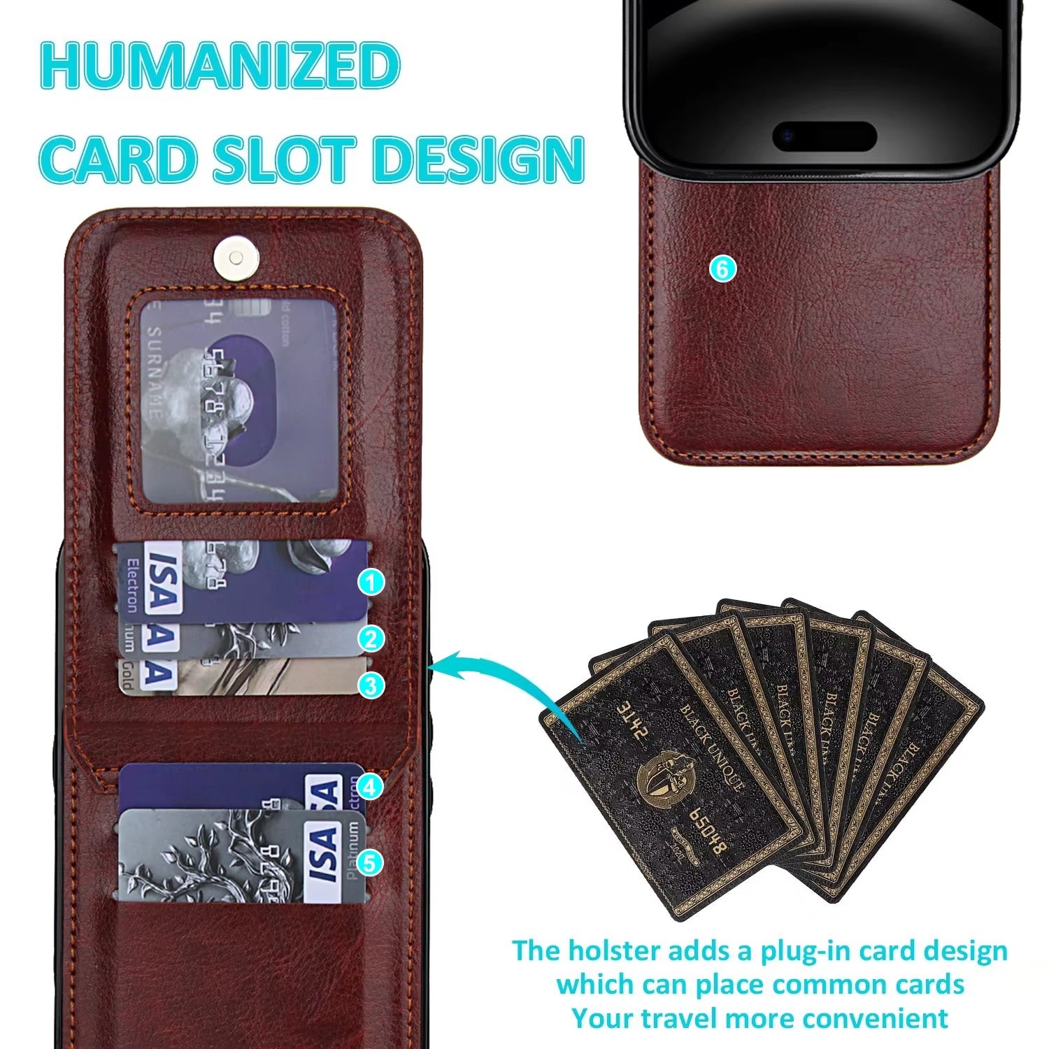 Luxury iPhone Case — Flip Stand Wallet with Card Holder, Retro Leather Cover, Shockproof Anti-Fingerprint Protection, Full Access Design