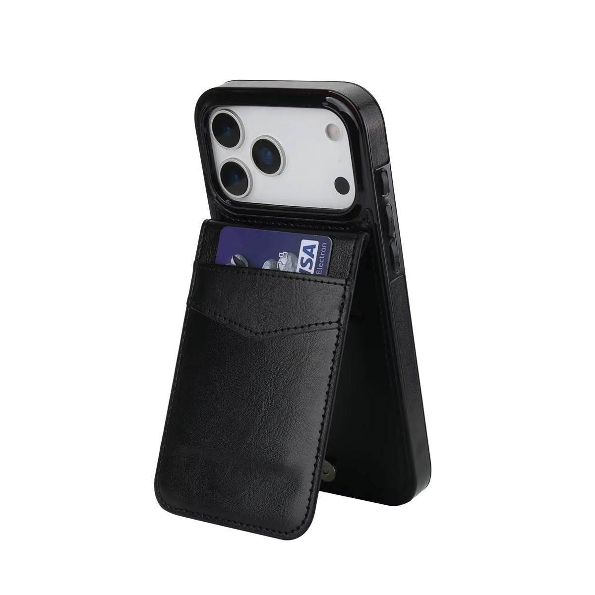 Luxury iPhone Case — Flip Stand Wallet with Card Holder, Retro Leather Cover, Shockproof Anti-Fingerprint Protection, Full Access Design