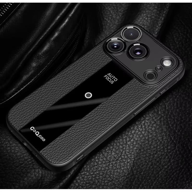 Luxury iPhone Case — Frosted PU Leather Full-Coverage Soft Silicone Protective Cover with MagSafe Support, Shockproof Anti-Scratch Non-Slip Design