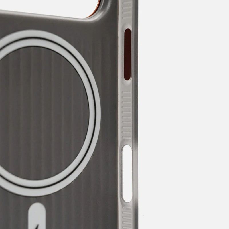 Luxury iPhone Case — Frosted PU Leather Texture MagSafe Armor Cover with Alloy Lens Protection, Matte Anti-Fingerprint Finish and Shockproof TPU Edge Design