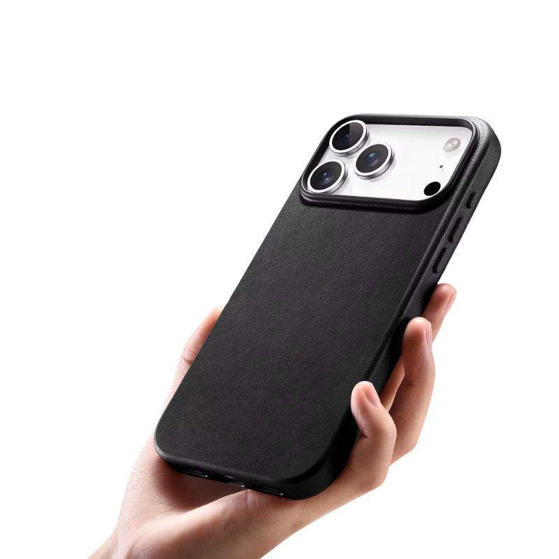 Luxury iPhone Case — Genuine Leather MagSafe Compatible Slim-Fit Cover with Shockproof Full-Coverage Protection, Anti-Fingerprint Non-Slip Design