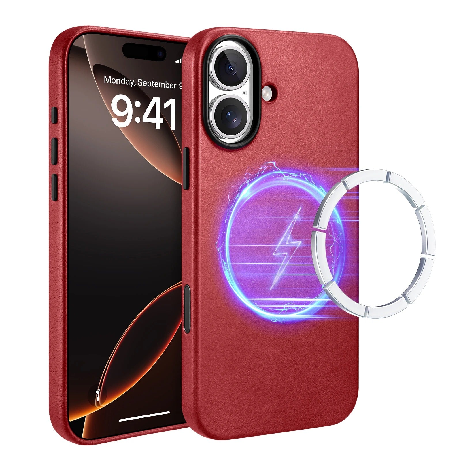 Luxury iPhone Case — Genuine Leather MagSafe Compatible Slim-Fit Cover with Shockproof Full-Coverage Protection, Anti-Fingerprint Non-Slip Design