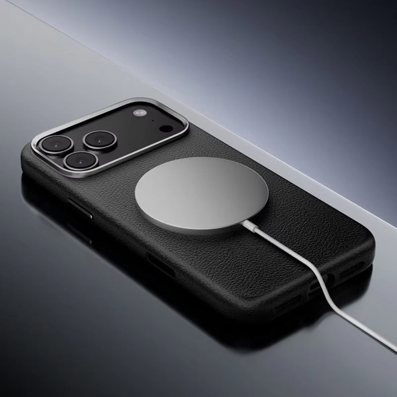 Luxury iPhone Case — Leather Magnetic Cover with MagSafe Charging, Camera Button Access and Full-Protection Artificial Leather Design