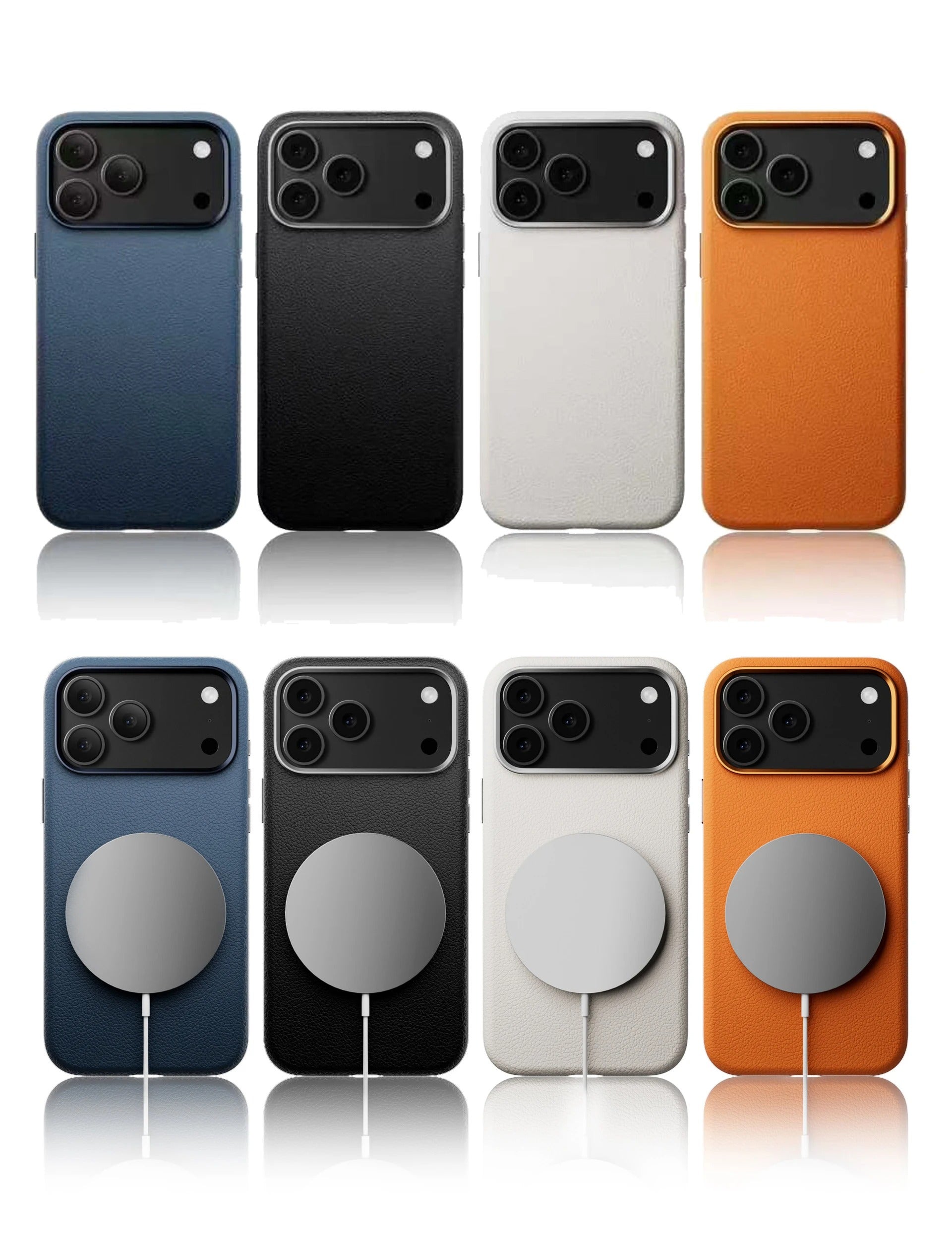 Luxury iPhone Case — Leather Magnetic Cover with MagSafe Charging, Camera Button Access and Full-Protection Artificial Leather Design