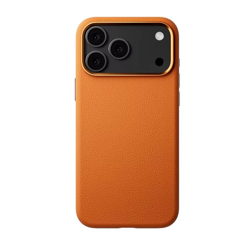 Luxury iPhone Case — Leather Magnetic Cover with MagSafe Charging, Camera Button Access and Full-Protection Artificial Leather Design