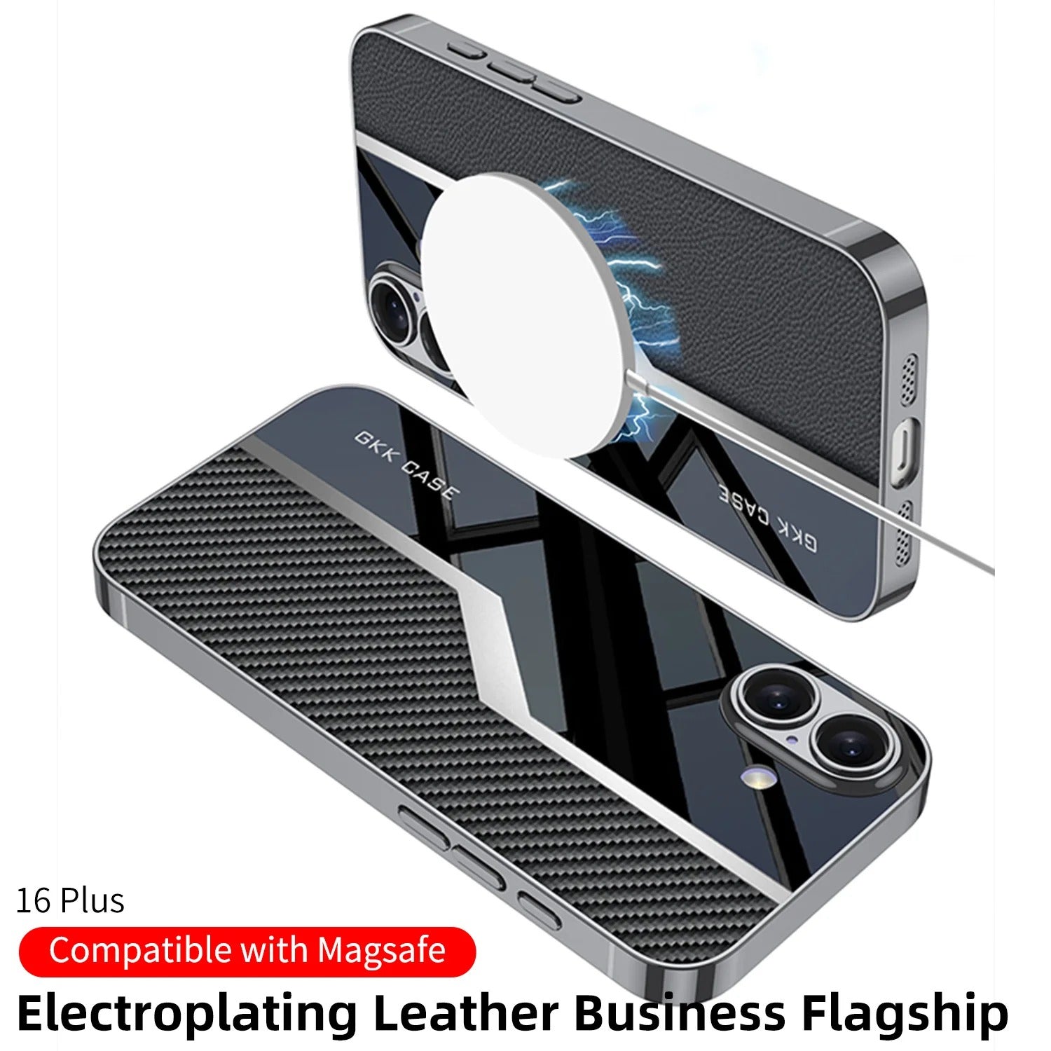 Luxury iPhone Case — Leather Plating Cover with Soft TPU Edges, Shockproof Anti-Scratch Design, Ultra-Thin Plated Frame & Full Camera Lens Protection