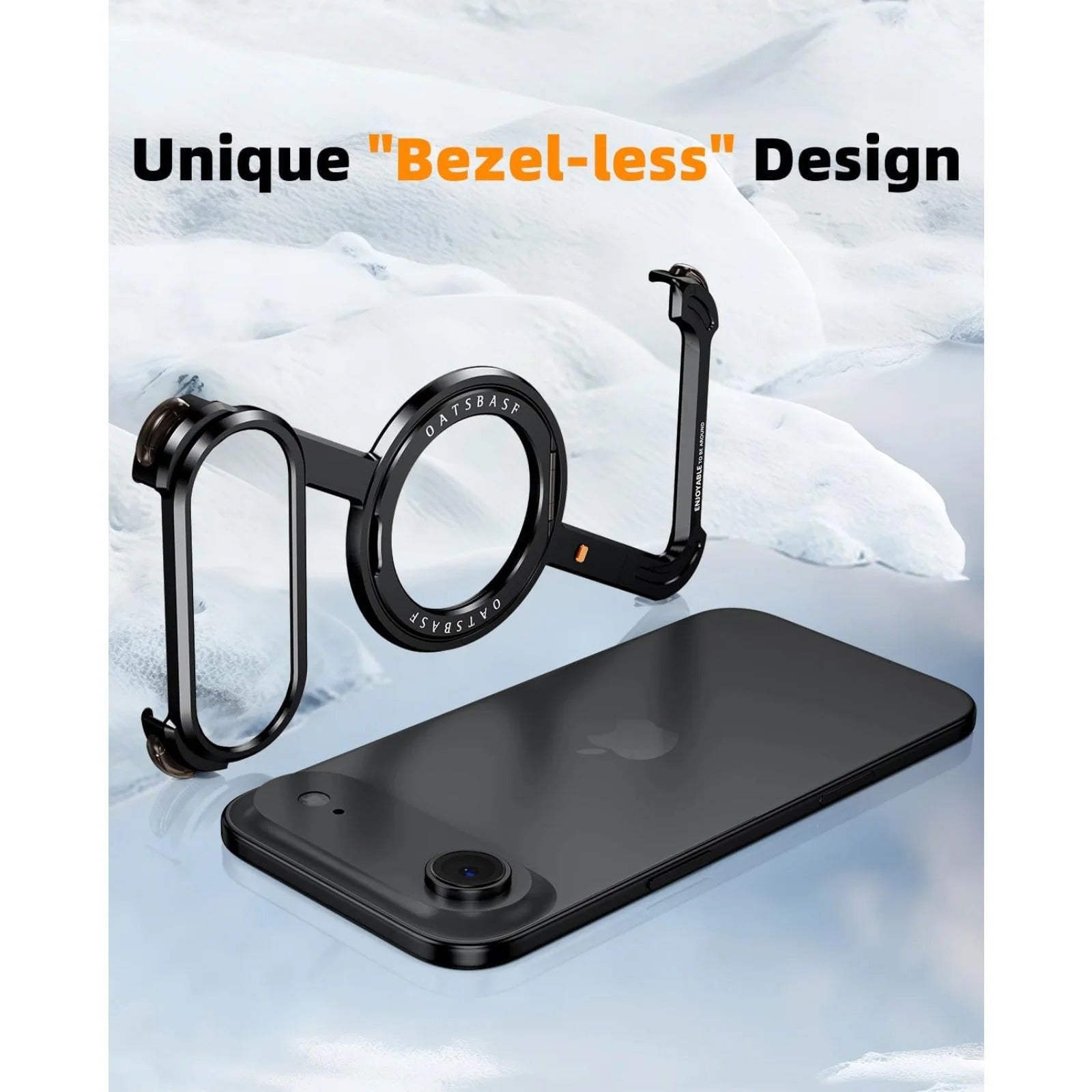 Luxury iPhone Case — MagSafe Aviation Aluminum Z-Shape Bumper with Rotatable Stand, Air-Cushion Anti-Fall Protection and Magnetic Ring Support