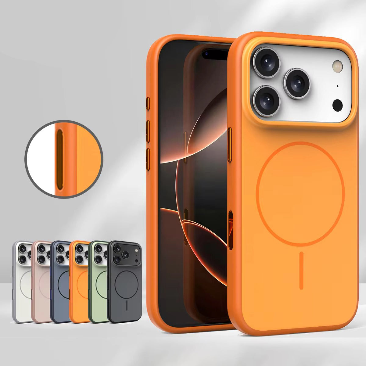 Luxury iPhone Case — MagSafe Frosted TPU+PC Shockproof Cover with Camera Button and Anti-Fingerprint Matte Design
