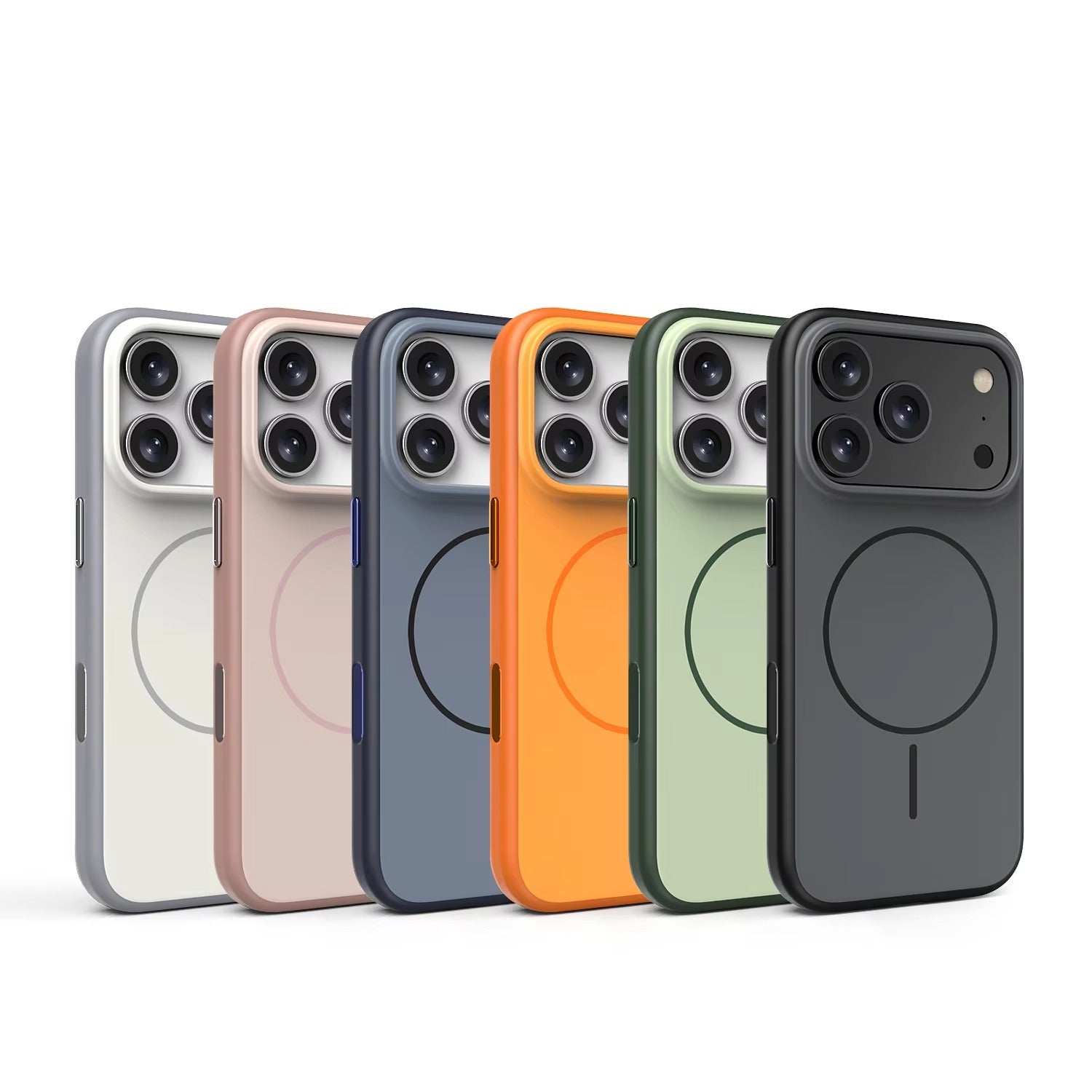 Luxury iPhone Case — MagSafe Frosted TPU+PC Shockproof Cover with Camera Button and Anti-Fingerprint Matte Design