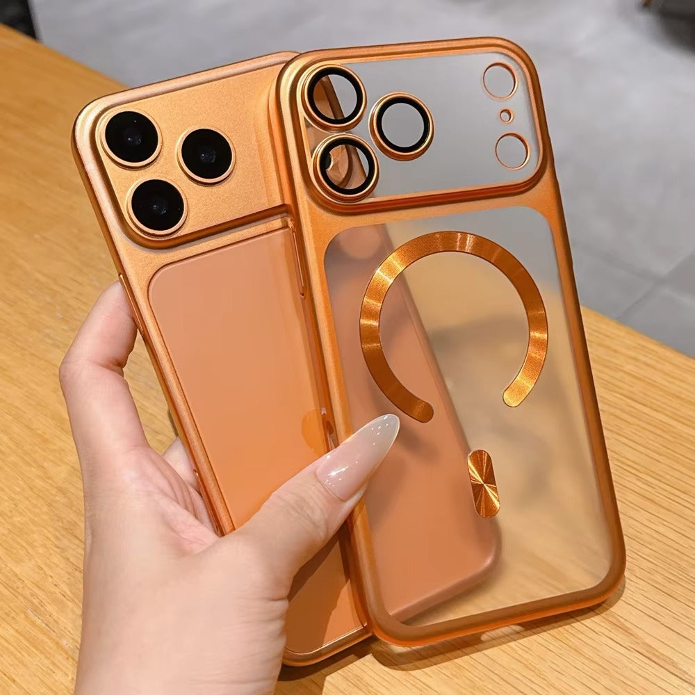 Luxury iPhone Case — MagSafe Matte Plating Translucent Silicone Cover with Shockproof Protection, Lens Film Guard, Anti-Fingerprint Non-Slip Design