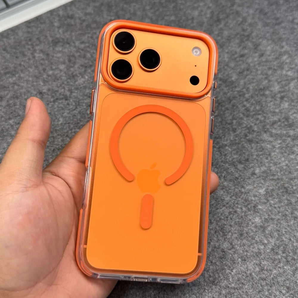 Luxury iPhone Case — MagSafe Transparent Acrylic + TPU Hybrid Armor Cover with Shockproof Protection, Anti-Fingerprint Anti-Scratch Design and Non-Slip Dustproof Finish