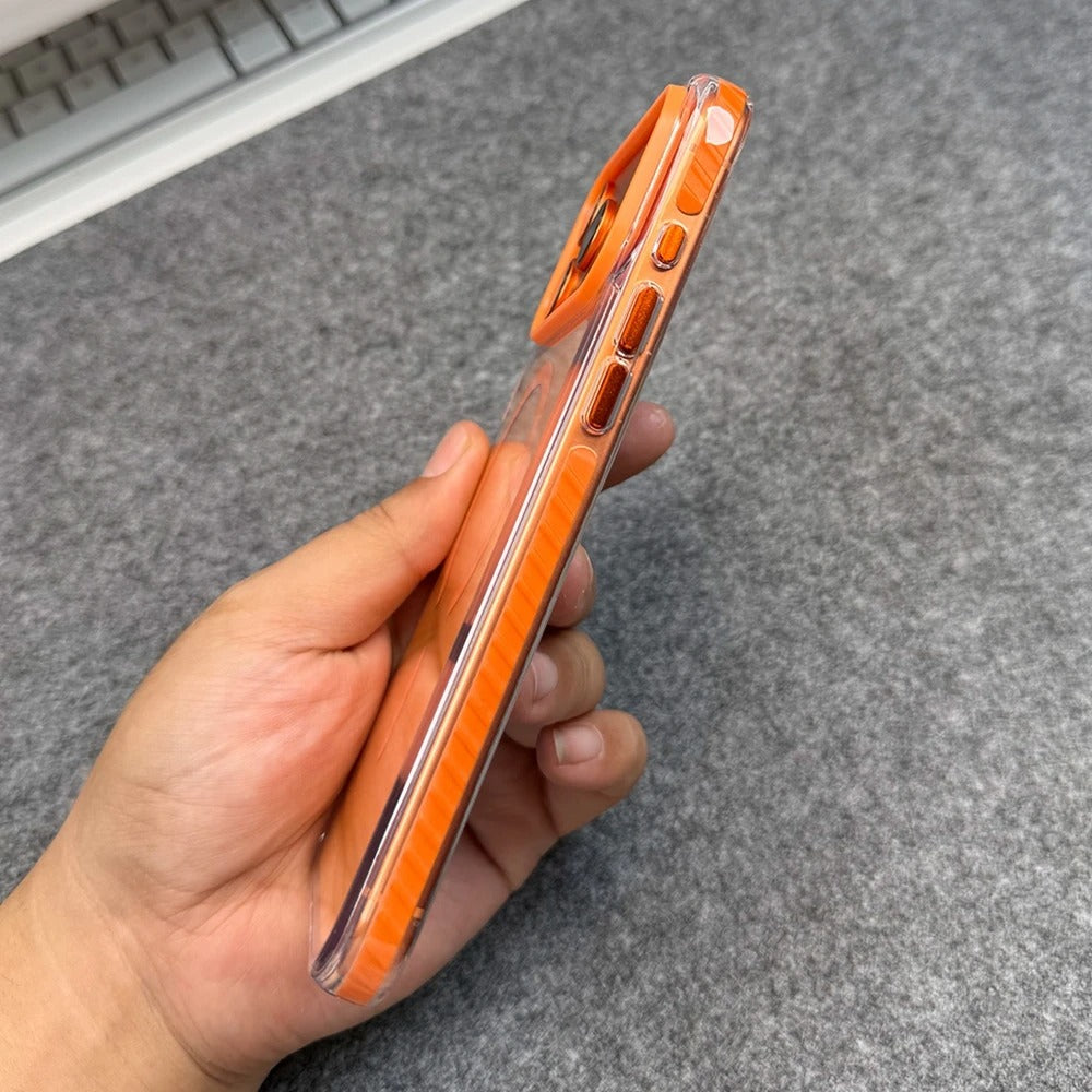 Luxury iPhone Case — MagSafe Transparent Acrylic + TPU Hybrid Armor Cover with Shockproof Protection, Anti-Fingerprint Anti-Scratch Design and Non-Slip Dustproof Finish