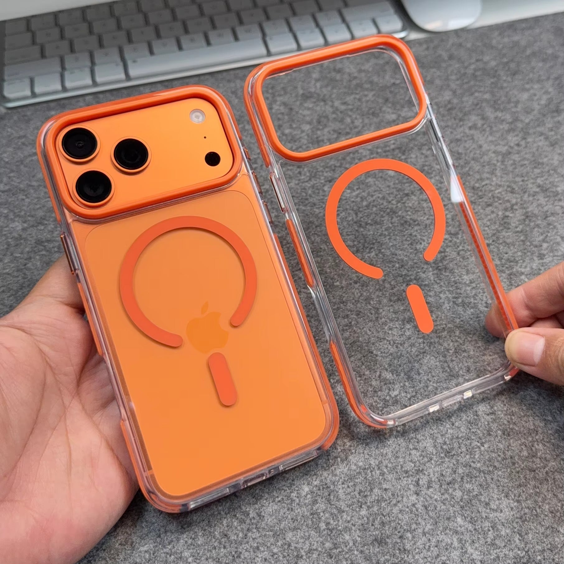 Luxury iPhone Case — MagSafe Transparent Acrylic + TPU Hybrid Armor Cover with Shockproof Protection, Anti-Fingerprint Anti-Scratch Design and Non-Slip Dustproof Finish