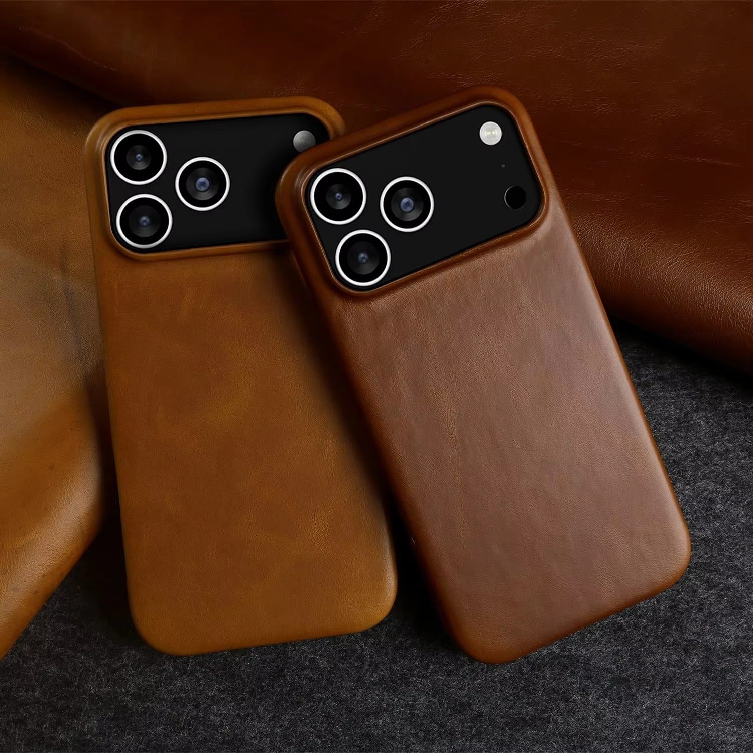 Luxury iPhone Case — MagSafe Vintage Oil-Wax Genuine Leather Cover with Full-Covered Shockproof Protection, Dustproof Anti-Slip Design