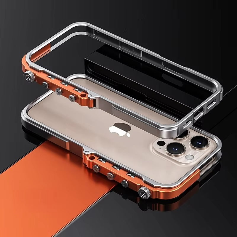 Luxury iPhone Case — Magnetic Aluminum Alloy Armored Frame Cover with Shockproof Drop Protection, Glitter Non-Slip Design and Heat-Resistant Build