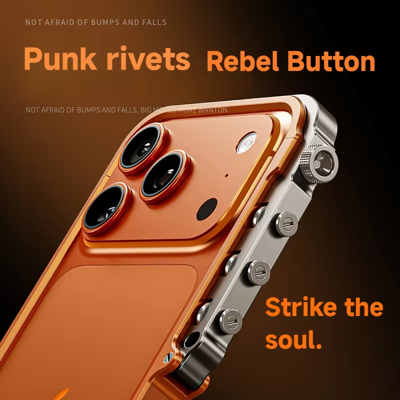 Luxury iPhone Case — Magnetic Aluminum Alloy Armored Frame Cover with Shockproof Drop Protection, Glitter Non-Slip Design and Heat-Resistant Build