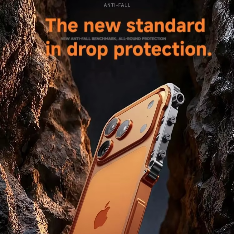 Luxury iPhone Case — Magnetic Aluminum Alloy Armored Frame Cover with Shockproof Drop Protection, Glitter Non-Slip Design and Heat-Resistant Build