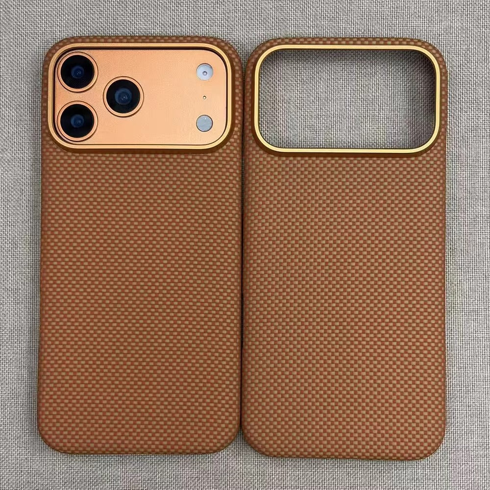 Luxury iPhone Case — Magnetic Carbon Aramid Fiber Cover with Kevlar Build, Shockproof Protective Design and Full-Body Mobile Protection