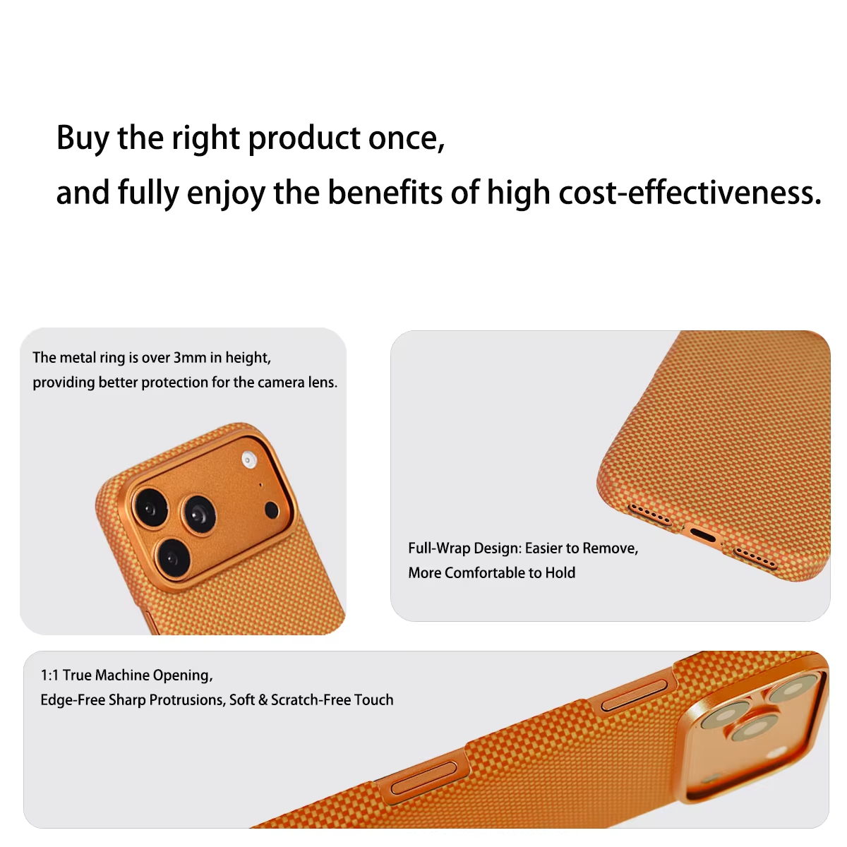 Luxury iPhone Case — Magnetic Carbon Aramid Fiber Cover with Kevlar Build, Shockproof Protective Design and Full-Body Mobile Protection